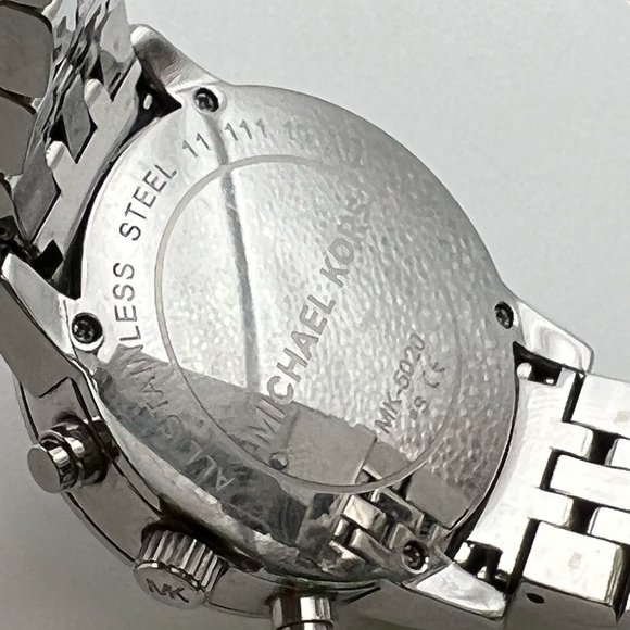 MICHAEL KORS Chronograph Silver Mother of Pearl Ladies Watch Extra Links Working main image 7